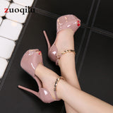 Peep Toe Platform High Heels Pumps Women Shoes 2020