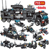 715 pcs City Police Station Car Building Blocks For City SWAT Team Truck House Blocks Technic Diy Toy For Boys Children - shopwishi 