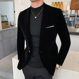 Burgundy Velvet Blazer Men Fashion Casual Blazer Men Wedding Groom Singer Costume Slim Blazer Formal Evening Dress M-5XL