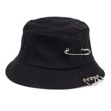 VORON Solid Color iron pin rings personality Bucket Hat cap for unisex women men cotton fishermen caps factory sells directly