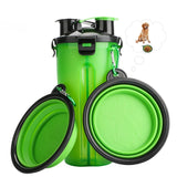 Dog 2 in 1 Bottle Pet Feeder Dog Water Bottle Collapsible Folding Bowl Travel Outdoor Food Water Storage For Cat Dog