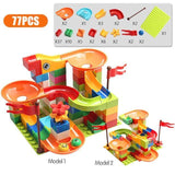 77-308PCS Marble Race Run Big Block Compatible Duploed Building Blocks Funnel Slide Blocks DIY Big Bricks Toys For Children gift - shopwishi 