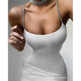 Chicology diamond thin strap bodycon sexy mini dress party club sleeveless women
