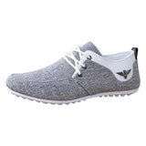 Brand Casual Shoes for Men Lace-up Linen Cloth Breathable Mens Canvas Shoes