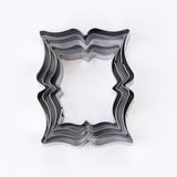 4Pcs/Set Stainless Steel Fondant Mold Cookie Stamper Nameplate Wedding Biscuit Lace Blessing Circle Flower Frame Cake Decoration