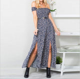 Sexy Strapless Beach Summer Dress Sundresses Vintage Bohemian Maxi Dress