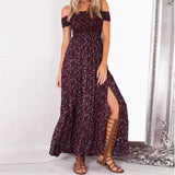 Sexy Strapless Beach Summer Dress Sundresses Vintage Bohemian Maxi Dress