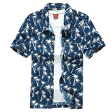 Palm Tree Printed Hawaiian Beach Shirt for Men 2019 Summer Short Sleeve 5XL Aloha Shirts Mens Holiday Vacation Clothing Chemise - shopwishi 