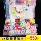 24 Grid DIY Handmade Beads Toys For Children With Accessory Set Girl Weaving Bracelet Jewelry Making Toys Creative Children Gift