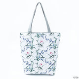 Miyahouse Floral Printed Handbag Women Shoulder Bag Canvas Summer Beach Bag Daily Use Female Shopping Bag Lady