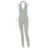 Toplook Sexy V-neck Halter Backless Bodycon Jumpsuit