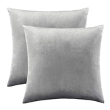 2 Packs White Decorative Cushions Covers Cases for Sofa Bed Couch Modern Luxury Velvet Home Throw Pillows Covers Silver Green