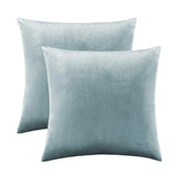 2 Packs White Decorative Cushions Covers Cases for Sofa Bed Couch Modern Luxury Velvet Home Throw Pillows Covers Silver Green