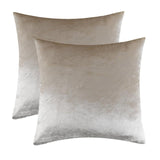 2 Packs White Decorative Cushions Covers Cases for Sofa Bed Couch Modern Luxury Velvet Home Throw Pillows Covers Silver Green
