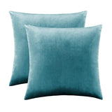 2 Packs White Decorative Cushions Covers Cases for Sofa Bed Couch Modern Luxury Velvet Home Throw Pillows Covers Silver Green