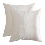 2 Packs White Decorative Cushions Covers Cases for Sofa Bed Couch Modern Luxury Velvet Home Throw Pillows Covers Silver Green