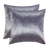 2 Packs White Decorative Cushions Covers Cases for Sofa Bed Couch Modern Luxury Velvet Home Throw Pillows Covers Silver Green