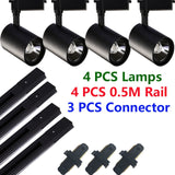 Whole Set Led Track Light COB Track Lamp 12W 20W 30W 40W Rail Lighting Aluminum Spot Lights Fixtures For Clothing Shop Home 220V