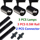 Whole Set Led Track Light COB Track Lamp 12W 20W 30W 40W Rail Lighting Aluminum Spot Lights Fixtures For Clothing Shop Home 220V
