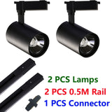 Whole Set Led Track Light COB Track Lamp 12W 20W 30W 40W Rail Lighting Aluminum Spot Lights Fixtures For Clothing Shop Home 220V