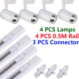 Whole Set Led Track Light COB Track Lamp 12W 20W 30W 40W Rail Lighting Aluminum Spot Lights Fixtures For Clothing Shop Home 220V