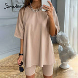 Simple Casual Solid Women's Two Piece Suits with Belt