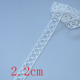 4YARD Apparel Sewing Fabric  DIY Ivory Cream Black Trim Cotton Crocheted Lace Fabric Ribbon Handmade Accessories Craft 11021
