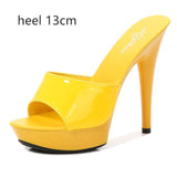 6 Color Woman Wedding Shoes Sandals 2020 Nightclub Sexy High-heeled 15cm Shoes Slippers  Heels Waterproof Sandal Summer Pumps