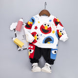 Spring Baby Boys Girls Casual Clothes Kids Cartoon T-Shirt Pants 2Pcs/Sets Infant Cotton Clothing Set Children Fashion Tracksuit
