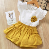 Menoea Girls Clothing Sets 2020 New Style Summer Children Clothes Cute  Dots Lace + Bow Short Pants 2pc Kids Clothes Sets