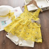 Menoea Girls Clothing Sets 2020 New Style Summer Children Clothes Cute  Dots Lace + Bow Short Pants 2pc Kids Clothes Sets