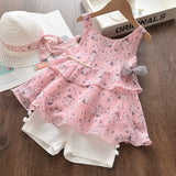 Menoea Girls Clothing Sets 2020 New Style Summer Children Clothes Cute  Dots Lace + Bow Short Pants 2pc Kids Clothes Sets