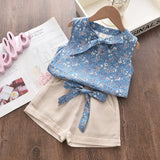 Menoea Girls Clothing Sets 2020 New Style Summer Children Clothes Cute  Dots Lace + Bow Short Pants 2pc Kids Clothes Sets