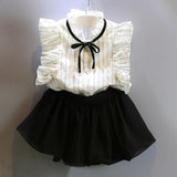Menoea Girls Clothing Sets 2020 New Style Summer Children Clothes Cute  Dots Lace + Bow Short Pants 2pc Kids Clothes Sets