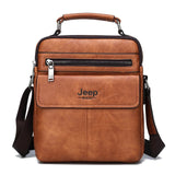 JEEP BULUO Men's High Quality Crossbody Tote Split Leather Shoulder Bags