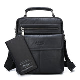 JEEP BULUO Men's High Quality Crossbody Tote Split Leather Shoulder Bags