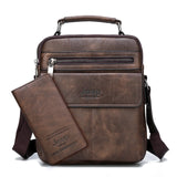 JEEP BULUO Men's High Quality Crossbody Tote Split Leather Shoulder Bags