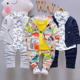 Spring Autumn Children Clothes Baby Boy Girl Casual Hooded Tops Pants Long Sleeve Clothing Kids Tracksuits 3Pcs/set