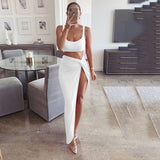 NewAsia Sexy Party 2 Piece Set Women Plus Size Crop Top Twist Side