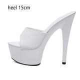 6 Color Woman Wedding Shoes Sandals 2020 Nightclub Sexy High-heeled 15cm Shoes Slippers  Heels Waterproof Sandal Summer Pumps