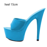 6 Color Woman Wedding Shoes Sandals 2020 Nightclub Sexy High-heeled 15cm Shoes Slippers  Heels Waterproof Sandal Summer Pumps