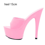 6 Color Woman Wedding Shoes Sandals 2020 Nightclub Sexy High-heeled 15cm Shoes Slippers  Heels Waterproof Sandal Summer Pumps