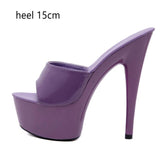 6 Color Woman Wedding Shoes Sandals 2020 Nightclub Sexy High-heeled 15cm Shoes Slippers  Heels Waterproof Sandal Summer Pumps