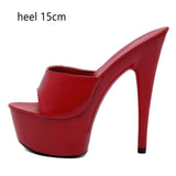 6 Color Woman Wedding Shoes Sandals 2020 Nightclub Sexy High-heeled 15cm Shoes Slippers  Heels Waterproof Sandal Summer Pumps