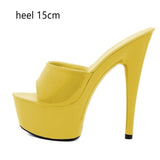 6 Color Woman Wedding Shoes Sandals 2020 Nightclub Sexy High-heeled 15cm Shoes Slippers  Heels Waterproof Sandal Summer Pumps