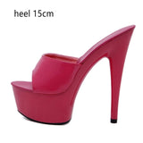 6 Color Woman Wedding Shoes Sandals 2020 Nightclub Sexy High-heeled 15cm Shoes Slippers  Heels Waterproof Sandal Summer Pumps
