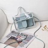 2020 Fashion Trend Ladies Transparent Jelly Candy Color Small Bag Korean Solid Personality Big Buckle Crossbody Shoulder Handbag - shopwishi 