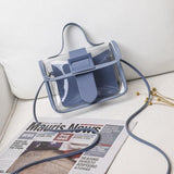 2020 Fashion Trend Ladies Transparent Jelly Candy Color Small Bag Korean Solid Personality Big Buckle Crossbody Shoulder Handbag - shopwishi 