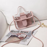2020 Fashion Trend Ladies Transparent Jelly Candy Color Small Bag Korean Solid Personality Big Buckle Crossbody Shoulder Handbag - shopwishi 
