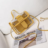 2020 Fashion Trend Ladies Transparent Jelly Candy Color Small Bag Korean Solid Personality Big Buckle Crossbody Shoulder Handbag - shopwishi 
